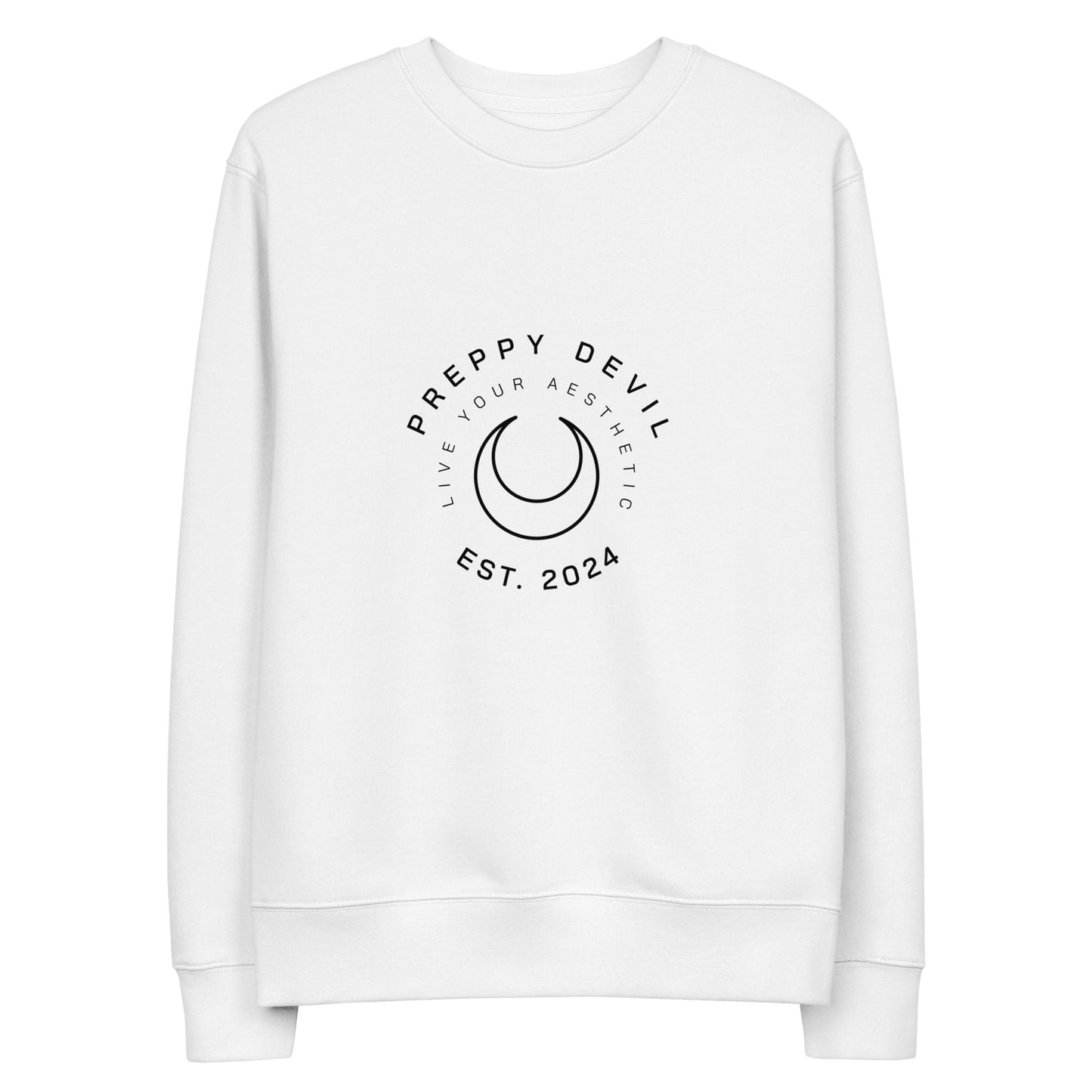 "Live Your Aesthetic"  Preppy Devil branded eco sweatshirt